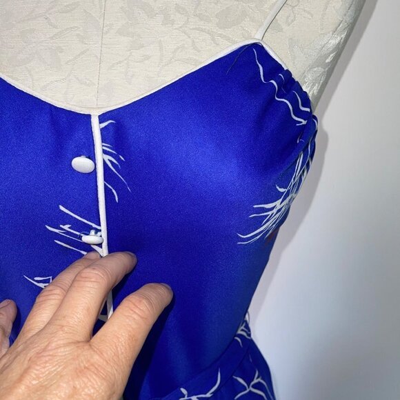 Jack Hartley Inc. Miami Vintage 70s Womens A-Line Dress Size XS Blue Midi Belted - Picture 6 of 13